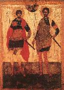 unknow artist Icon of St Theodore Stratilates and St Theodore Tyron painting